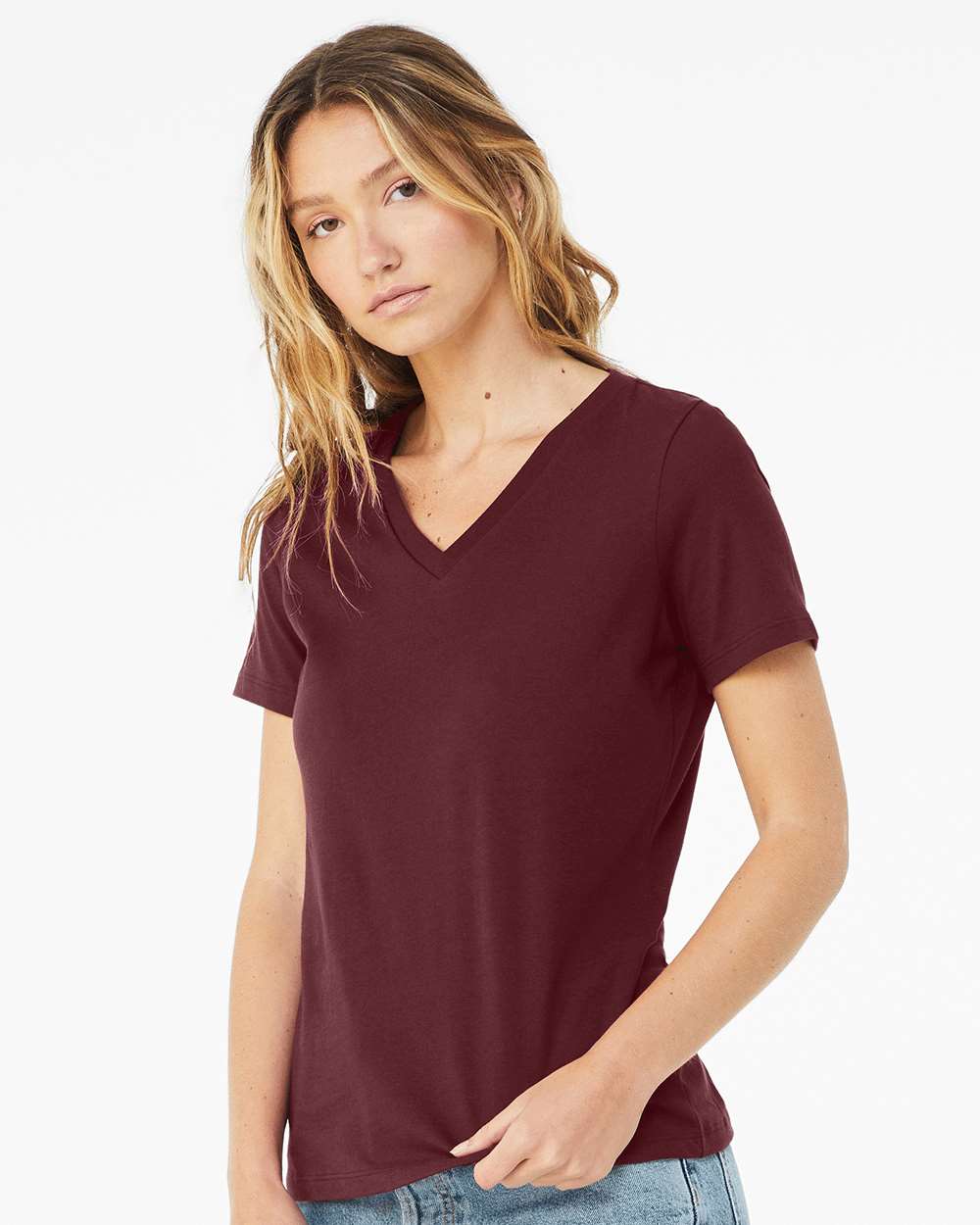 BELLA + CANVAS - Women’s Relaxed Jersey V-Neck Tee - 6405