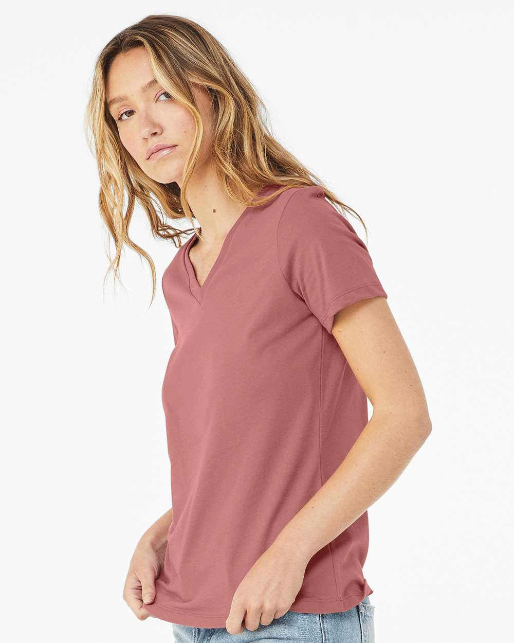 BELLA + CANVAS - Women’s Relaxed Jersey V-Neck Tee - 6405